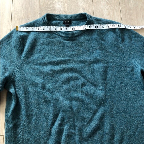 J. Crew 100% Lambswool Classic Crew Neck Sweater in Blue Green Men’s Size L - Picture 2 of 10